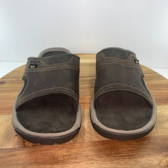 Teva Langdon Slides Mens Size 13 Brown Waterproof Leather Comfort Slip On 101515 main image 6